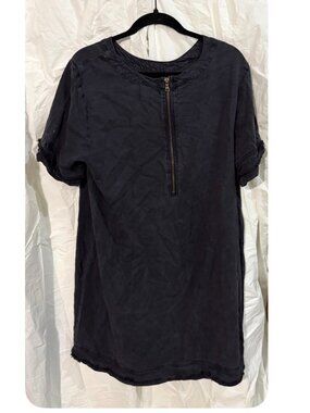 GAP - Black Shift Dress with raw-edged detailing at sleeves & hem - SIZE XL